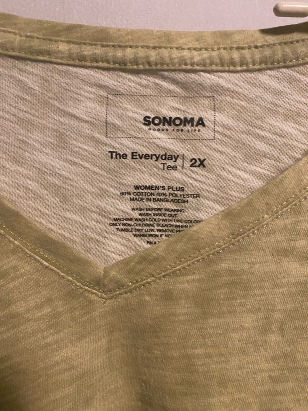 Sonoma Olive-Green V-Neck Everyday Tee - Picture 2 of 7